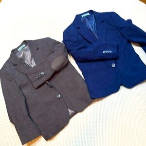 Two Boys Sports Coats, Size 6. One charcoal grey and one blue. Worn once each!